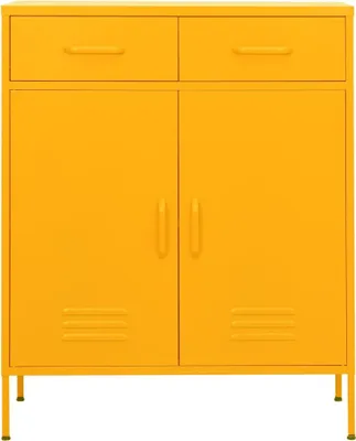 Obrázek produktu pro vidaXL Úložná skříň hořčicově žlutá 80x35x101,5 cm ocel