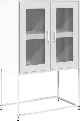 Image de Buffet haut blanc 68x39x107 cm acier