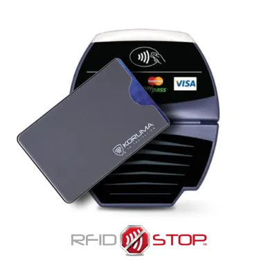 Produktbild von RFID NFC Schutzhülle Blocker EC Kartenhülle Datenschutz Karte Hülle Blocker Grau / KORUMA®