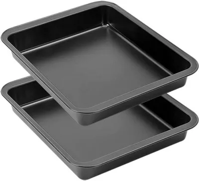 Image de Moule à gâteau rond - Revêtement antiadhésif - Acier au carbone - Lot de 2 - 25 x 25 cm