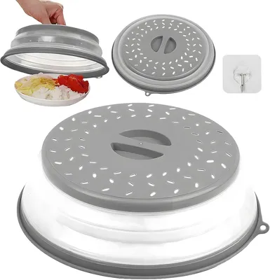 Imagen del producto de Tapa plegable para microondas, con un diámetro de 25,2 cm, libre de BPA, para uso en la cocina