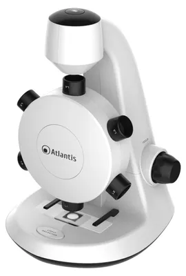 Obrázek produktu pro Digitální USB mikroskop Atlantis E45-MS737, rozlišení UXGA 1600×1200, 6-polohový revolver, zvětšení 100×–600×, snímač CMOS