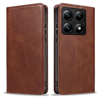 Produktbild von Handyhülle für Xiaomi 14T Kunstleder Flip Cover Hülle Klapphülle Case Kartenfach Farbe: Dunkelbraun