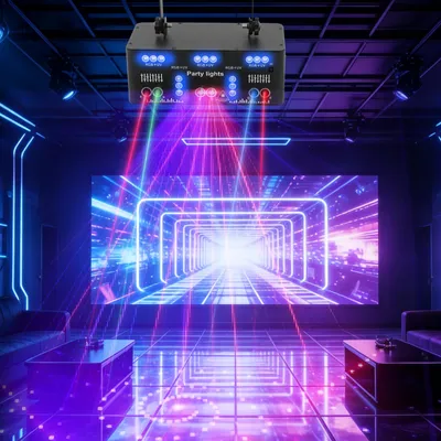 Zdjęcie produktu dla Oświetlenie sceniczne LED RGB projektor DJ dyskoteka efekt świetlny DMX reflektor impreza bar urodziny 21 oczu