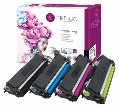 Produktbild von Inkdigo Tonerset TN325 für Brother DCP-9055CDN, DCP-9270CDN, HL-4140CN, HL-4150CDN – CMYK,, KI-generiertes Bild