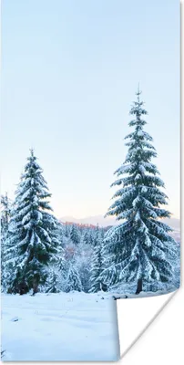 Produktbild von MuchoWow® Poster Winter - Schnee - Bäume 60x120 cm - Wandschmuck