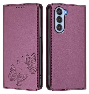 Obrázek produktu pro Kožené pouzdro pro ZTE Nubia S, motýlí ražbou, peněženkové flip pouzdro se stojánkem Fialová