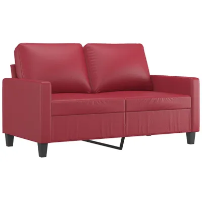 Image de vidaXL Canapé 2 places vin rouge 120 cm similicuir