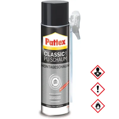 Produktbild von Pattex Classic PolyurethanSchaum Montageschau Profi Qualität Dose 500ml