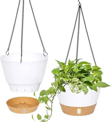 Produktbild von Famanu Hängende Pflanzenkästen Set aus 2 - Modernes Design mit Drainage