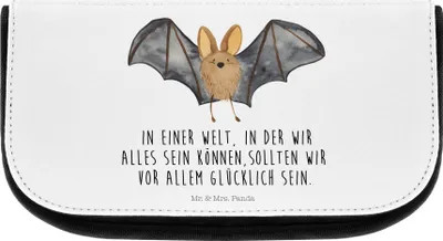 Produktbild von Mr. & Mrs. Panda Kulturbeutel Fledermaus Flügel - Weiß - Geschenk, Kulturtasche, Kosmetiktasche, Lustige Sprüche, kosmetiktäschchen, Make-Up Tasche, Organizer