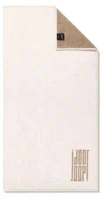 Produktbild von Handtuch - 50 x 100 cm - Weiß - Creme - Baumwolle - mit Logo