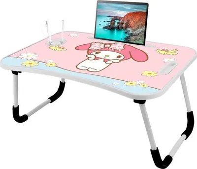 Zdjęcie produktu dla Stolik pod laptop, różowy, przenośny, składany, do czytania i nauki