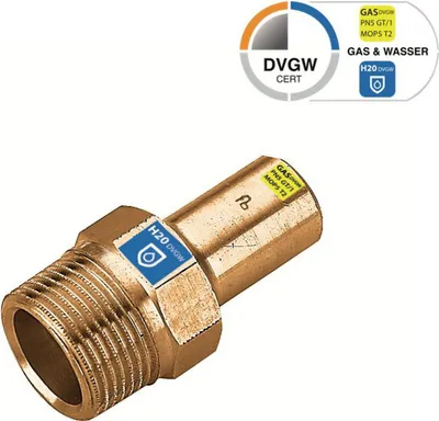 Produktbild von Sanpro Pressfitting Kupfer Einsteckstück mit Außengewinde, Größe V 15 - 1/2''