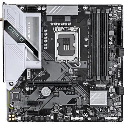 Immagine prodotto di Scheda Madre GIGABYTE B760M GAMING PLUS WIFI DDR4 - Supporta CPU Intel Core di 14a generazione, VRM a 4+1+1 fasi, fino a 5333MHz DDR4 (OC), 2xPCIe 4.0 M.2, Wi-Fi 6, 1 GbE LAN, USB 3.2 Gen 1