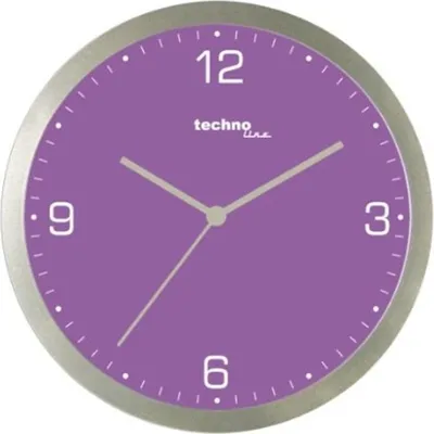 Produktbild von Design- Quarz-Wand-Uhr Bahnhofsuhr Küchen-Büro-Uhr Technoline Wt 9000 Lila Ø 30