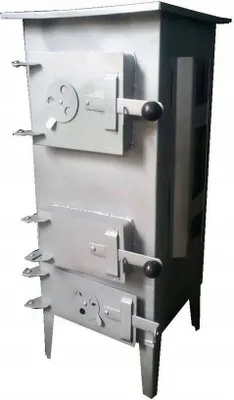 Produktbild von Ofen Holzofen Stahlofen 64x32x45cm Freistehender Kaminofen Grau / Metallic