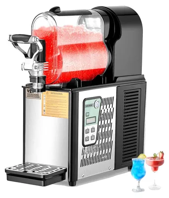 Image de VEVOR Machine à glace slush commerciale 3 L Machine à réservoir unique pour boissons glacées, 12 tasses Machine à glace slush en acier inoxydable avec clavier Softeis Maker