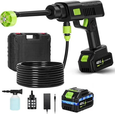 Produktbild von Akku Hochdruckreiniger  980PSI mit 6-In-1 Multifunktionale mit 1 Akkus 4.0Ah Akku-tragbare Hochdruckreinigungsmaschine zur Autos,Gärten und Lagern
