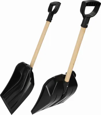 Produktbild von KADAX Schneeschaufeln "Marlioz", Schneeschaufel aus Kunststoff mit ergonomischem D-Griff, Schwarz, 81 cm