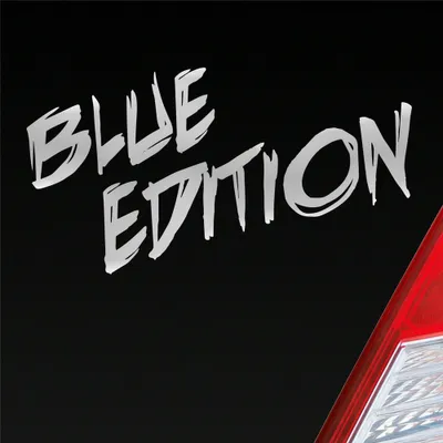 Produktbild von Auto Aufkleber Blue Edition Auto Car Tuning Motorrad 15x7 cm Silber Sticker Heckscheibenaufkleber