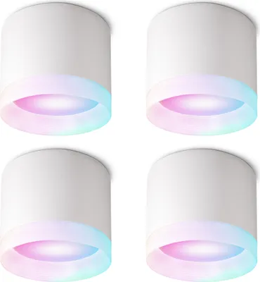 Produktbild von SSC-LUXon Aufputz Deckenleuchte VORA weiß 4 Stück Alexa, Siri & Google kompatibel - Aufbauspot mit Smart Home GX53 LED RGBW WLAN