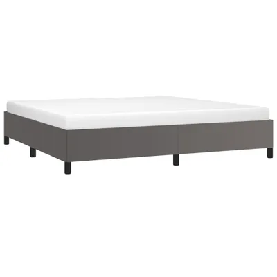 Image de vidaXL Cadre de lit Gris 200x200 cm Similicuir