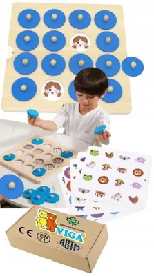 Produktbild von Viga Holz Memory Spiel Montessori Lernspielzeug