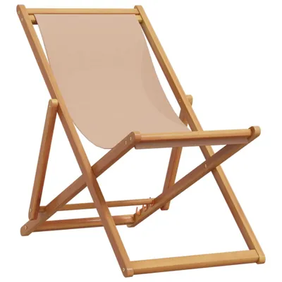 Zdjęcie produktu dla Składane krzesło plażowe, taupe, drewno eukaliptusa i tkanina