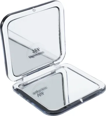 Zdjęcie produktu dla Lusterko składane, kątowe akryl/antracyt, tworzywo sztuczne 15x powiększenie 8,5 x 8,5 cm
