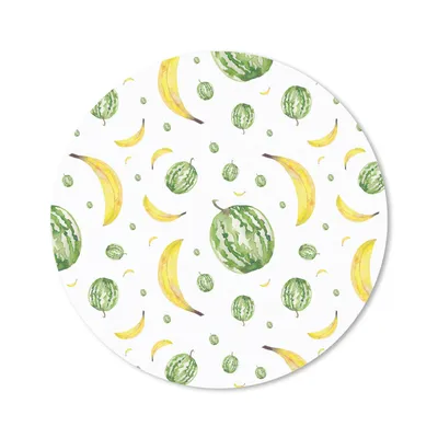 Produktbild von MuchoWow® Mauspad Mousepad Wassermelonen - Bananen - Schablonen 20x20 cm - Mousepads - Maus Mat - Pad - Mausunterlage - Schreibtischmatte