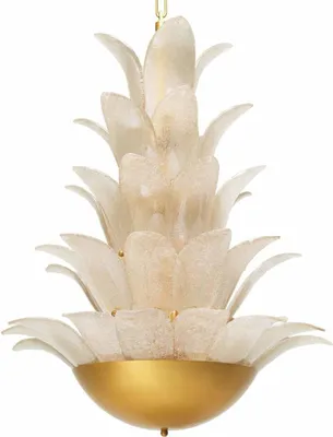 Immagine prodotto di Casa Padrino Lampadario in ottone antico / grigio chiaro H. 75,5 cm - Qualità