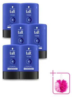 Produktbild von 6 x Taft Men Power Gel Titane Hold 6 - 300 ml - Sparpackung - 6 Stücke