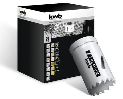 Zdjęcie produktu dla kwb 598029, Pojedyńczy, Wiertarka, Aluminium, Miedź, Płyta gipsowa, Plastik, Stal, Drewno, Biały, Bimetaliczny, Stal szybkotnąca (HHS), Stop kobaltu stali szybkotnącej (HSS-Co)