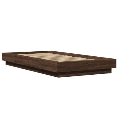 Zdjęcie produktu dla Rama łóżka z LED, brązowy dąb, 90x190 cm