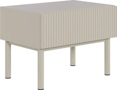 Produktbild von Selsey Veldio New – Nachttisch mit Rillenfront und Schublade, Greige, 50 cm