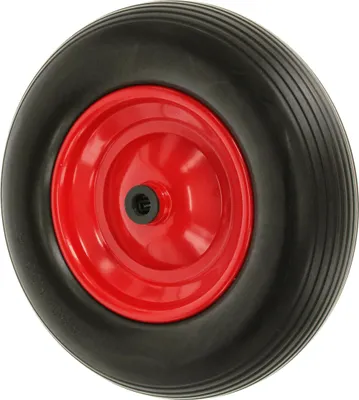 Produktbild von Pannensicheres Rad 400 x 100 (4.00-8), aus Polyurethan, inkl. Achse Ø 20 mm, schwarz
