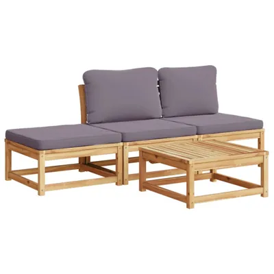 Produktbild von 4-tlg. Garten-Lounge-Set mit Kissen Massivholz Akazie