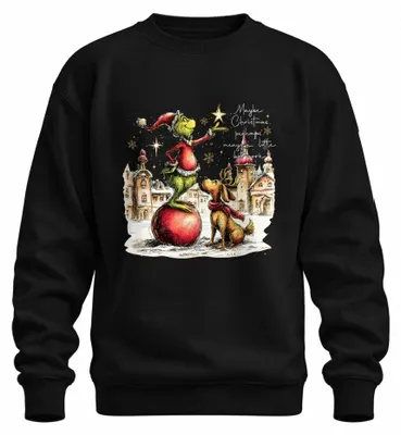 Obrázek produktu pro Možná Vánoce znamenají něco víc – mikina Grinch, uni, černá, velikost XXL