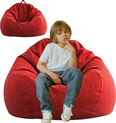 Obrázok produktu pre AD.CON vankúš s výplňou z EPS guličiek Puff vankúš na sedenie v kresle na podlahe vankúš na fazuľu 70x80x50cm 120L červený