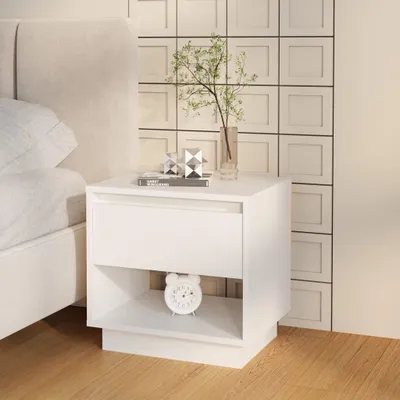Obrázok produktu pre vidaXL Nočný stolík biely 45x34x44 cm Materiál drevo