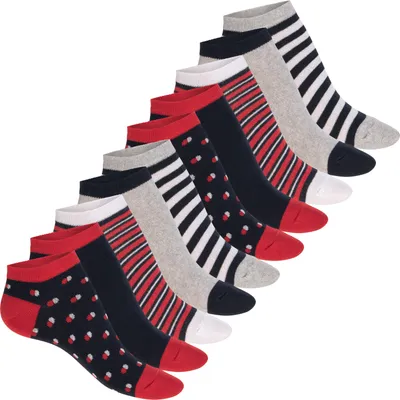 Produktbild von Celodoro Damen-Socken Eco Sneaker (10 Paar) – kurze Söckchen aus regenerierter Baumwolle – maritim