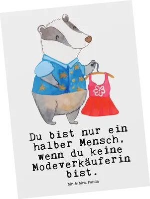 Produktbild von Mr. & Mrs. Panda Postkarte Modeverkäuferin Herz - Weiß - Geschenk, Fashion Store, Ansichtskarten, Witzig, Postkarten, Verkäuferin, einzelkarte, Ansichtskarte, Spruch