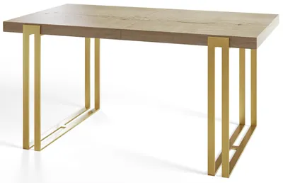 Produktbild von Rechteckiger Esstisch Rosa, Moderner Wohnzimmertisch 140x80x77 cm, Halifax mit Metallbeinen in Gold