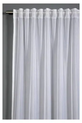 Produktbild von Vorhang mit verdeckten Schlaufen und Gardinenband, Lichtdurchlässig, Transparent, Voile Uni, Weiß, 300 x 245 cm