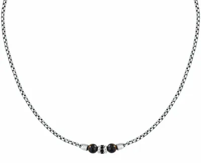 Immagine prodotto di Collana in acciaio con occhio di tigre Pietre S1744