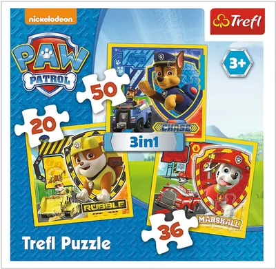 Produktbild von Trefl 34839 Puzzle, Marshall, Rubble und Chase, von 20 bis 50 Teilen, 3 Sets, für Kinder ab 3 Jahren