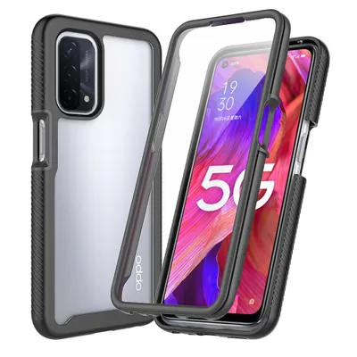 Immagine prodotto di Custodia per OPPO A54 5G / A74 5G, paraurti con protezione dello schermo integrata a 360° custodia protettiva per tutto il corpo nero