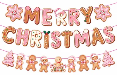 Weihnachtsbanner rosa 2 Stück, Papier, rechteckig, wiederverwendbar