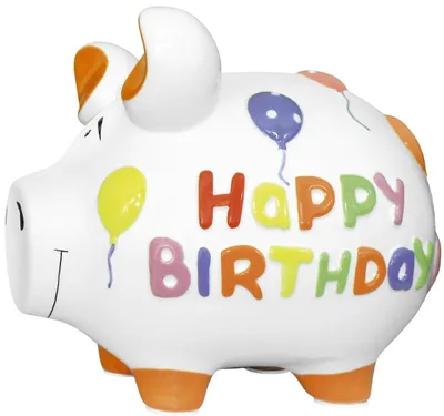 Productafbeelding van KCG 101199 Spaarvarken "Happy Birthday" - Keramiek, middelgroot